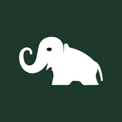White elephant vector animal logo design