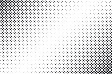 Halftone rhombuses dots. Checkered halftone pattern. Abstract rhombus background.