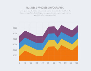 Editable 3D Colorful  Growth Chart Strategic Infographic Illustration
