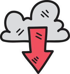 Hand Drawn upload icon illustration