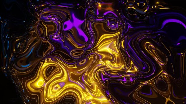 Abstract luminous iridescent liquid animated background