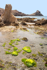 Arrecife de las sirenas beach in natural park of Cabo de Gata  in Almeria , Andalucia , Spain