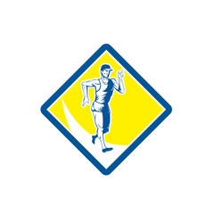 Race Walking Marathon Retro