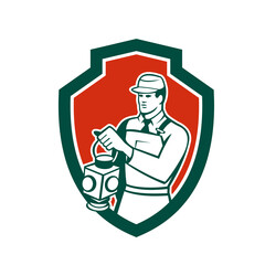 Train Railway Signaller Lamp Shield Retro