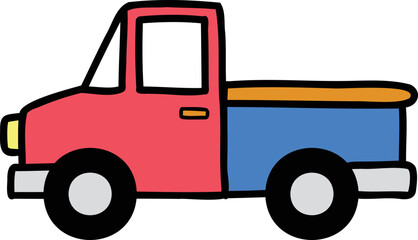 Hand Drawn pickup truck illustration © toonsteb