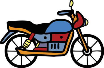 Fototapeta premium Hand Drawn vintage motorcycle illustration