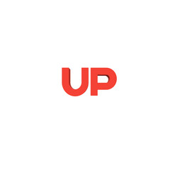 up text. 3d text with red colored