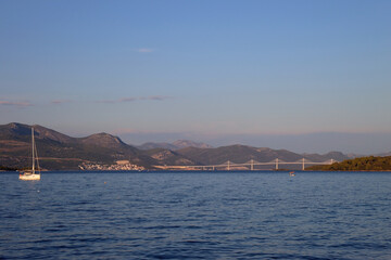 New modern bridge on Peljesac peninsula, connecting southeastern Croatian semi-exclave to the rest of the country.