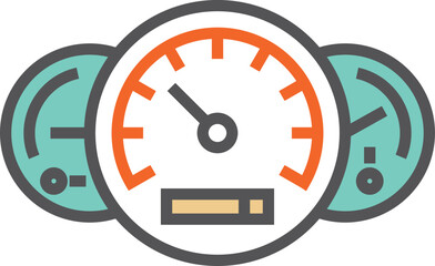 Fototapeta premium Car control panel icon. Dashboard indicators symbol