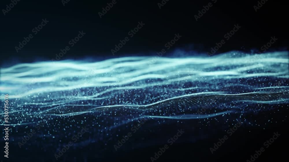 Poster abstract digital mesh shape fx background loop/ 4k animation of an abstract fractal digital mesh bac