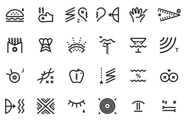 bizarre icons for clubs, food, drinks, social life, nightlife