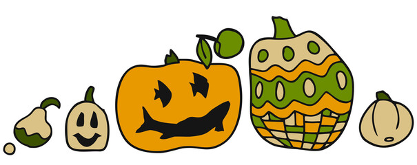 Big and small pumpkins for Happy Halloween