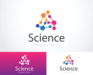 Fototapeta na wymiar science logo creative molecule lab design connect network innovation