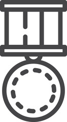 Medal line icon. Honor trophy. Award symbol