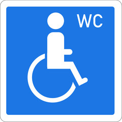 Panneau WC pour personne handicapée	