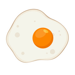 fried egg flat vector illustration logo icon suny side up clipart isolated on white background