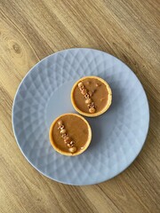 tartlets with caramel and nuts
