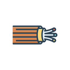 Color illustration icon for wires