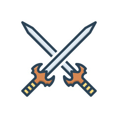 Color illustration icon for combat