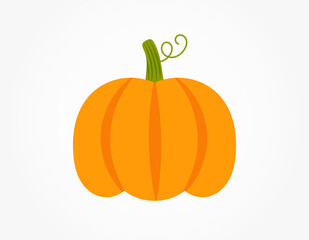 Orange pumpkin flat design icon. Vector illustration.