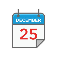 Fototapeta premium calendar 25 december icon vector design temp[late