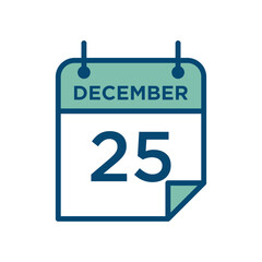 calendar 25 december icon vector design temp[late
