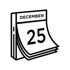 calendar 25 december icon vector design temp[late