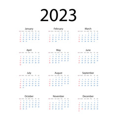 Calendar 2023  vector