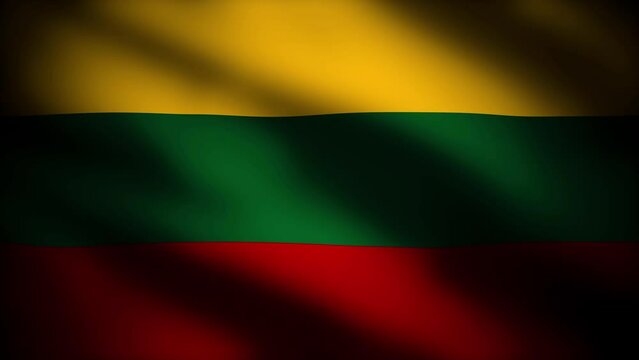 the flag of lithuania blowing in the wind as a realistic background	
