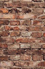 Rustic old wall brick texture. The texture of the old red brick wall can be used as a background.