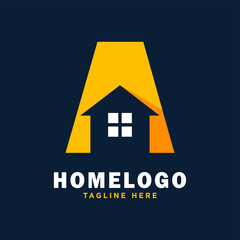 Letter A House Logo Design Template Inspiration, Vector Illustration.