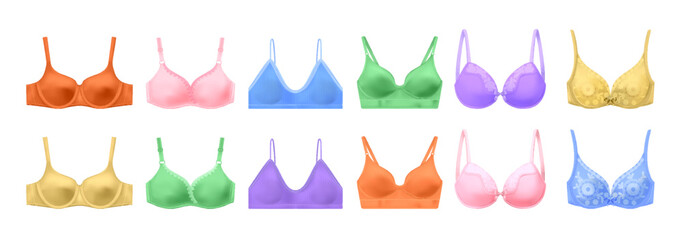 Colorful Bra Realistic Set
