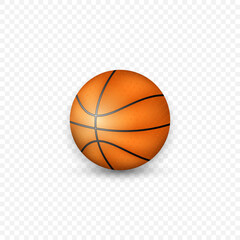 Fototapeta premium Basketball ball vector illustration isolated with shadow. Sport equipment.