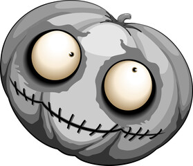 Monstre citrouille Halloween Creepy personnage de dessin animé mignon et drôle isolé sur fond transparent