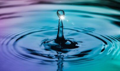 Colorful water ripple