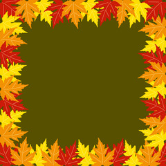 Autumn background illustration vector. Autumn banner with orange leaves