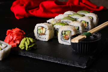 asian foods sushi rolls set