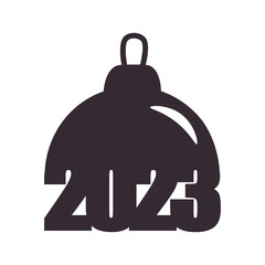 Creative numbers 2023. Happy New Year. Vector logo design on a transparent background.