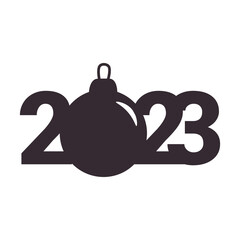 Creative numbers 2023. Happy New Year. Vector logo design on a transparent background.