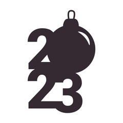 Creative numbers 2023. Happy New Year. Vector logo design on a transparent background.