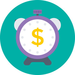 Time is Money Colored Vector Icon