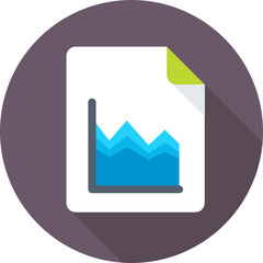 Graph Report Colored Vector Icon