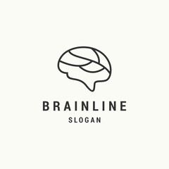Brain logo icon flat design template