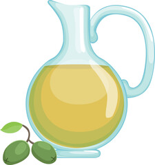 Olive oil icon. Virgin fresh healthy product in glass jug