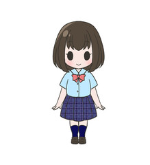 夏服のブレザーを着ている女の子