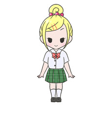 夏服のブレザーを着ているギャル