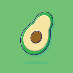 Illustration vector graphic cartoon character of cute Avocado. Suitable for food.