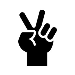 Fototapeta premium Two Fingers Glyph Icon Vector