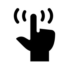 Finger Touch Glyph Icon Vector