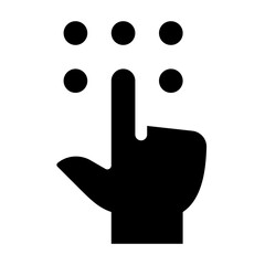 Finger Touch Keypad Glyph Icon Vector